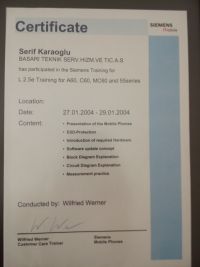 Siemens a60-c60-mc60-55 Sertifika