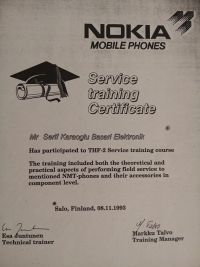 NOKIA THF-2 SERTİFİKA